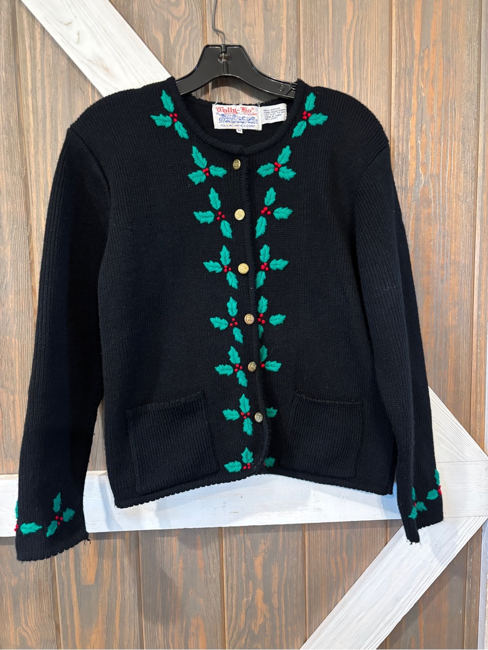 Tally Ho Vintage Holiday Cardigan Woman’s Sz Medium